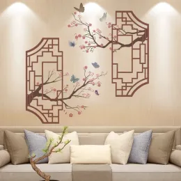 Stickers Cherry Blossoms Wall Stickers Flowers Home Office Decor Living Room Bedroom Wall Decoration Wallstickers Pegatinas De Pared