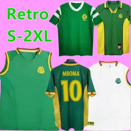 2002 1998 Cameroons Retro Soccer Jerseys 1990 Eto O Mboma Lauren Song Foe Milla Milla Hem Away Vintage Classic Football Shirt