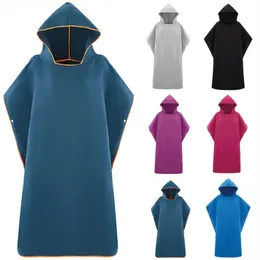 Mikrofiber Kapşonlu Havlusu Erkekler Yüzme Plajı Seyahat Hızlı Kuru Değişen Cüppe Cape Bathrobe Surf Poncho Sauna Playa 240308