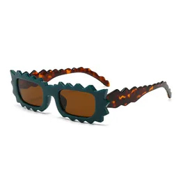 Marke Luxus Sonnenbrille Männer Designer Sonnenbrille Frauen Dopamin quadratische Sonnenbrille Y2K Spice Girl unregelmäßige Sonnenbrille UV-Schutzbrille 6159 grün gelbbraun
