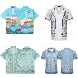 Camisas de grife camisas de luxo camisa masculina moda geométrica impressão sandbeach camisa havaí floral camisas casuais homens magro ajuste manga curta variedade