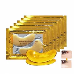 10 pz cristallo collagene polvere d'oro maschera per gli occhi anti-età occhiaie acne bellezza patch per la cura della pelle degli occhi cosmetici coreani Y1UM #