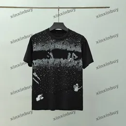 Xinxinbuy Мужская дизайнерская футболка 2024 Италия Смешанные инструменты с принтом букв с коротким рукавом хлопок женская серая черная абрикосовая S-2XL