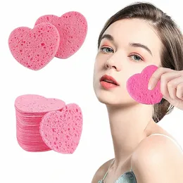 20/50pcs Heart-Shaped Face Spge Remover Tool Natural Wood Pulp Cellulose Compr Cosmetic Puff Facial Wing Spge Makeup v7Dr#