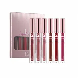 6 Farben / Box Veet Mattflüssiger Lippenstift Wasserdichtes Lipgloss-Set Make-up-Kosmetik Nude Lipgloss Kit A9oA #