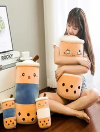 50cm Cute Bubble Tea Cup Shaped Pillow Stuffed Plush Soft Reallife Food Milk Tea Sofa Cushion Funny Toys for Kids Girls Decor6259668