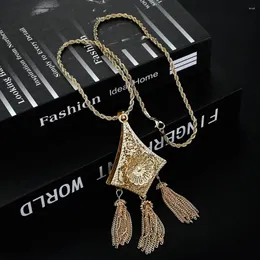 Pendant Necklaces Sunspicems Chic Algeria Women Necklace Gold Color Metal Tassel Arab Bridal Jewelry Ethnic Design Traditional Accessories