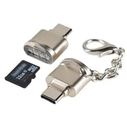 Portabel USB 3.1 Typ C-kortläsare USB-C TF Micro SD OTG Adapter Typ-C Memory Card Reader för Samsung MacBook Huawei Letv
