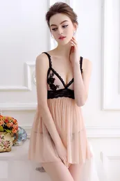 Lace Home Plus Size Seamless Lingerie Night Dress Sexy Women Lace Casual Sleepwear Mini Nightgown Summer Sleep Dress 003