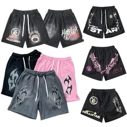 Hell Star Designer Shorts Homens Treino Mulheres Curto Luxo Calças Soltas Casual Alta Qualidade Retro Hip Hop Rua Cintura Elástica Hellstar Shorts Roupa Diária Roupas