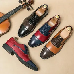 Повседневная обувь, мужские лоферы в стиле дерби, деловые лоферы в стиле пэчворк, модные свадебные модельные туфли для джентльменов, офисные мужские туфли из натуральной кожи, большие размеры 38-46