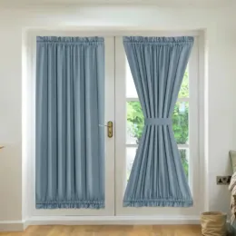 Curtains French Door Curtains for Living Room Shading Blackout Thermal Insulated Front Door Curtain Fabric Rod Pocket Drapes 1 Piece