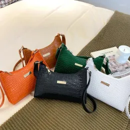 Borse da sera Borsa sottobraccio da donna con motivo pietra PU Borsa a tracolla versatile in tinta unita alla moda per cellulare