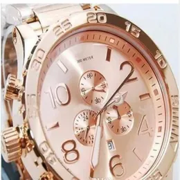 Классические модные новые часы CHRONO NIXO 51-30 Chrono in All Rose Gold A083-897 Часы в оригинальной коробке305V