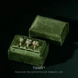 Display Taimy Mini Velvet Jewelry Ring Box Box Valentine's Day's Workshop Regali di imballaggio regalo accessori per le donne scatole di visualizzazione