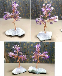 Dekorative Figuren, natürlicher Heilkristall, Qian Shu Cluster-Basis, Bonsai, Heimbüro, Dekoration, Glück und Geschenk