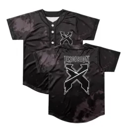 Excisão merch headbanger camiseta de beisebol feminina/masculina moda verão manga curta camisetas gráficas streetwear hip hop camisa de beisebol