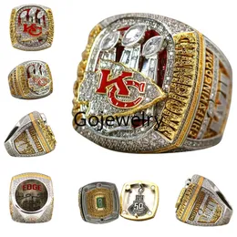 تصميم بطولة Super Bowl Ring Luxury 14k Gold KC Team Rings for Men Womens Diamond Jewelry