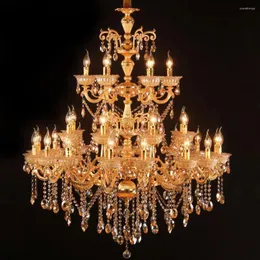 Kronleuchter Luxuriöse Gold-Kronleuchter-Leuchte, klassische Kristall-Pendelleuchte für Wohnzimmer, Restaurant, El-Projekt, Innenbeleuchtung