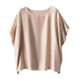 Kvinnors blusar kvinnor satin batwing hylsa skjorta vår sommar casual blus streetwear toppar kemise grande taille pour femme 4xl