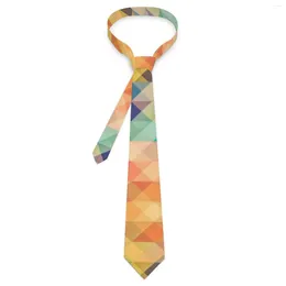 Bow Ties Pastel Geometry Tie Ombre Shapes Print Cosplay Party Neck Novelty Casual For Adult Collar Necktie Gift Idea