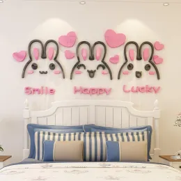 Adesivi adesivi murali in acrilico 3d camera da letto decorazione della stanza sfondo muro cartone animato poster di pittura autoadesiva