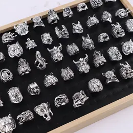 Brand New 30PCs/Lot Animals Rings For Men and Women Silver Plated Mix Styles Gothic Punk Biker Fashion Jewelry Hip Rock