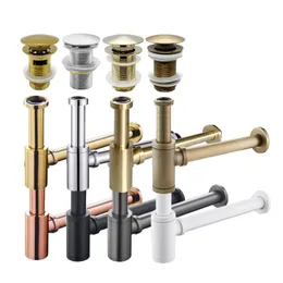 Bathroom Sink Bottle Trap Wash Basin Waste Siphon Pipe Kits Toilet Deodorization Insect Stopper Bathroom Drain Fittings 9 Colors 240311