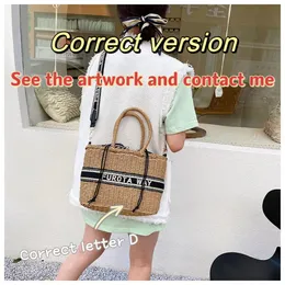 Woven bag Embroidery letter bag Large capacity hand-woven straw basket shoulder handbag See the original contact me