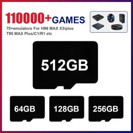 Consoles cartão de jogo 70 + emuladores com 110000 + jogos usados para S905X3 H96 MAX X3/plus/T95 MAX Plus/Hyper base C1/R1Video Game Console/TV BOX