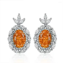 Dangle Earrings Shipei Jewelry Selling Niche Design With Egg Shaped Flower Cut Color Changing Orange 9 13 Exquisite