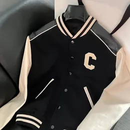 Teddy Leather Titching Cword Wool Baseball Usiform CE Home Home Letters Mens and Womens Highend Fashion Jacket 240320