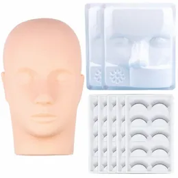 Mannequin för Extensi Eyel Training Head Practice False Eyeles Fake Face Model Beginer Training Tray Makeup L Tools R3JI#