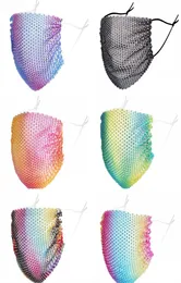 キラキラしたラインストーンメッシュマスクキラキラクリスタルマスカレードボールパーティーナイトクラブマウス