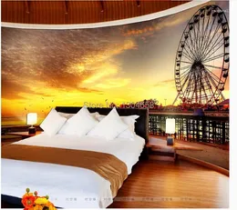 Tapeten Benutzerdefinierte 3D Große Wandbild Tapete Wohnzimmer Schlafzimmer Nachttisch Restaurant Eingang Hintergrund Riesenrad