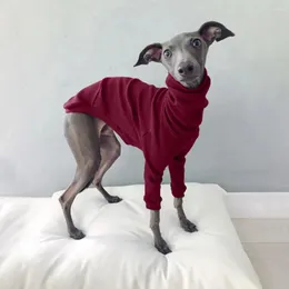 Köpek Giyim S-5XL Yüksek Boyun İplik İki ayaklı evcil hayvan giysileri Greyhound Whippet Ceket Ceket Strath Yavurucu Büyük Köpekler Pijama