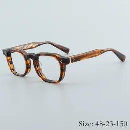 Montature per occhiali da sole 2024 Moda Vintage Montatura in acetato duro TVR527 Sfera Miopia Occhiali da vista Retro Square Artigianato Donna Uomo Alto