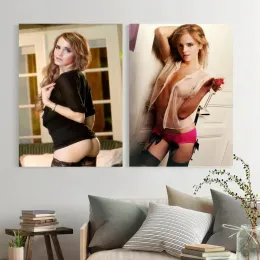 Kalligrafi emma watson sexig tjej canvas konst affisch och väggkonst bild tryck modern familj sovrum dekor affischer