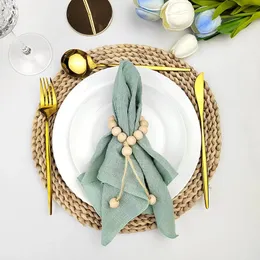 60pcs Sage Green Sewing Cloth Napkins Cotton Cotton Factory Wholesale Fabric Serviette Gauze Gauze Table Decoration Decoration Easter 240321