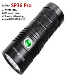 جديد Sofirn SP36 Pro Anduril 4SST40 Strong 8000lm LED المصباح USBC قابل لإعادة الشحن 18650 Torch Super Bright Lantern P08242467260