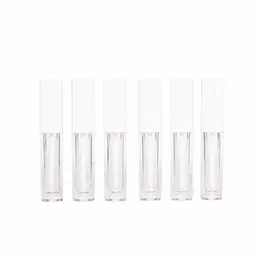 30pcs tubo vazio de plástico Lip Gloss Quadrado Clear Lipgloss Tubos Tampa Branca Lip Gloss Ctainers Garrafas de enchimento de cosméticos N0sF #