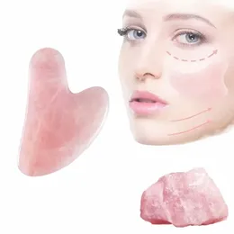 Natürliche Jade Gua Sha Schaber Bord Massage Rosenquarz Jade Gua Ste Für Gesicht Hals Haut Hebe Falten-entferner Schönheit pflege