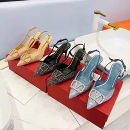 Элегантные сандалии дизайнерские женские свадебные туфли на высокой каблуке с украшением страза