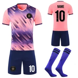 Men Soccer Jerseys Sets Boys Girls Football Shirts Sportswear Youth Kids Football Training Uniforms Tracksuits with Socks 240314