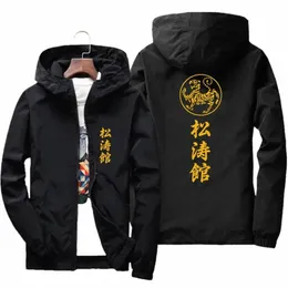 Shotokan Karate Shotokan Tiger Hooded Street Men's Windbreaker Jacket Overdimensionerad kappa Slim Fit Pilot Parkas Hoodie kläder 6xl G6DX#