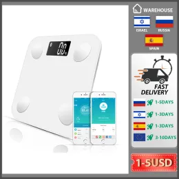 Balanças SDARISB Bluetooth escalas chão Peso Corporal Balança de Banheiro Inteligente Backlit Display Balança Peso Corporal Gordura Corporal Água Massa Muscular IMC