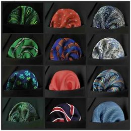 Bandanas Durag Bandanas Durag Blaue Blume Paisley Herren Einstecktuch IC Seide Lila Hanky Business Mode Lenkung Hochzeit Y240325