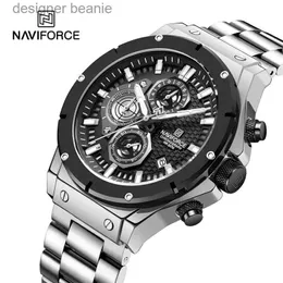 Наручительные часы Naviforce Mens Luxury Staine Steel STR Модная повседневное время Водонепроницаемые кварцевые часы Reloj Hombrec24410