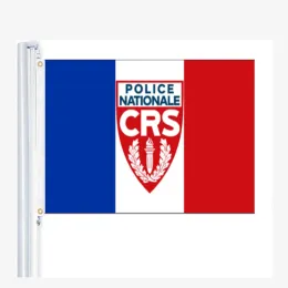 Zubehör Flaggen der französischen Nationalpolizei CRS, 90 x 150 cm, 100 % Polyester, Banner und Flaggen