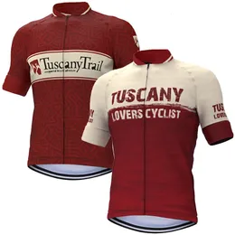 Maglia da ciclismo Tuscany Lovers Abbigliamento da bici rosso Abbigliamento da bicicletta Gravel Maglie a manica corta 240321